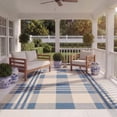 thumbnail image 3 of Safavieh Courtyard Benjamin Plaid Indoor/Outdoor Area Rug, Beige/Blue, 9' x 12', 3 of 15
