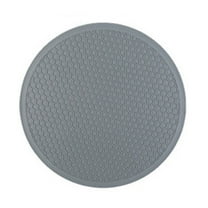 Double Sided Honeycomb Pattern Placemat Kitchen Table Mat Heat Resistant Insulation Pad Trivet Protector Pot Holder Versatile Multiuse 8x8 In Grey