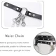 thumbnail image 4 of Cinturón de cintura punk, cadena de cuero negro, cadenas para el vientre, accesorios góticos para el cuerpo en capas para mujeres y niñas JM, 4 of 5
