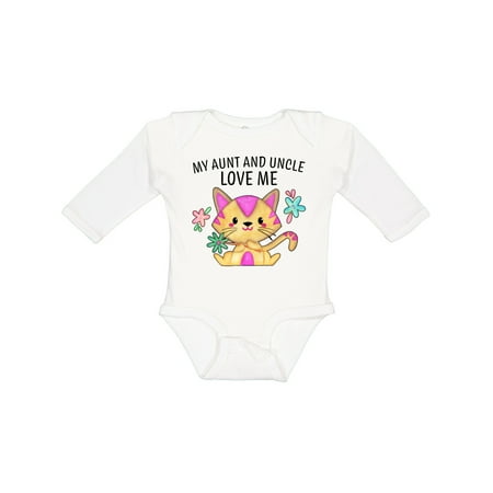 

Inktastic My Aunt and Uncle Love Me with Cute Kitten and Flowers Boys or Girls Long Sleeve Baby Bodysuit