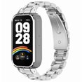 thumbnail image 1 of For Xiaomi Redmi Band 3 Smart Band 9 Active Stainless Steel Watch Strap with PC Case Solid 3 Bead Re, 1 of 3