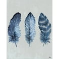 thumbnail image 2 of Pinto, Patricia 15x18 Gold Ornate Wood Framed with Double Matting Museum Art Print Titled - Indigo Blue Feathers I, 2 of 4