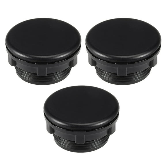 3 Pcs 30mm Black Plastic Push Button Switch Hole Panel Plug