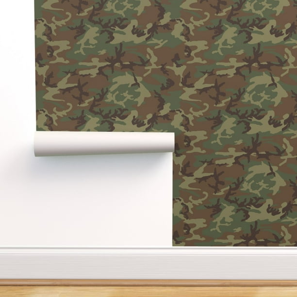 Peel And Stick Removable Wallpaper Camouflage Adventure Woodland