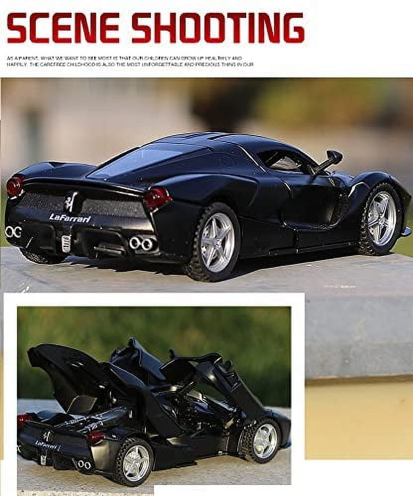  BDTCTK Compatible for 1:32 Ferrari Car Model Pull Back Car with  Sound and Light for Kids Boy Girl, Metal Body Door Opened Black : Toys &  Games