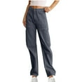 thumbnail image 2 of Kmdttou Wide-leg Pants Loose And Casual Multi Pocket Straight Leg High Waisted Work Pants Long Pants, 2 of 6