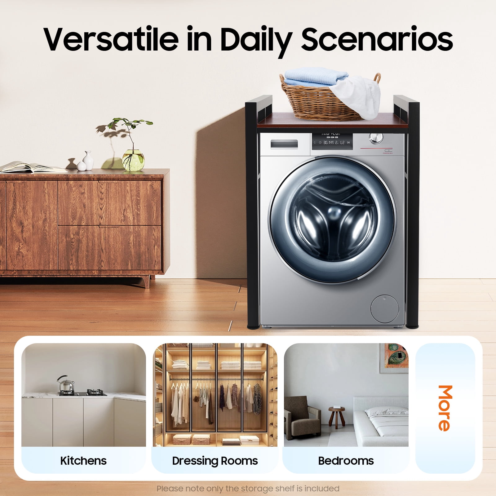 Washer Dryer Stacking Rack Stand, Dryer Storage Shelf with Adjustable Shelves, Space Saver Washer Dryer Storage Shelf, Universal Washer for Bathroom Laundry Room