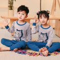 thumbnail image 1 of Conjuntos de pijamas de algodón para niños y niñas, traje de manga larga para otoño, ropa de dormir de Navidad para niños de 4, 6, 8, 10 y 12 años, 1 of 4