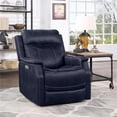 thumbnail image 2 of Bowery Hill Contemporary Faux Leather Dual Power Recliner in Blue, 2 of 7