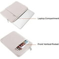 thumbnail image 3 of Mosiso Polyester Vertical Style Water Repellent Laptop Sleeve Case Bag Cover with Pocket for MacBook Air 15 inch M3 A3114 M2 A2941 2023 2024 / Pro 15 inch A1990 A1707, Stone Gray, 3 of 5