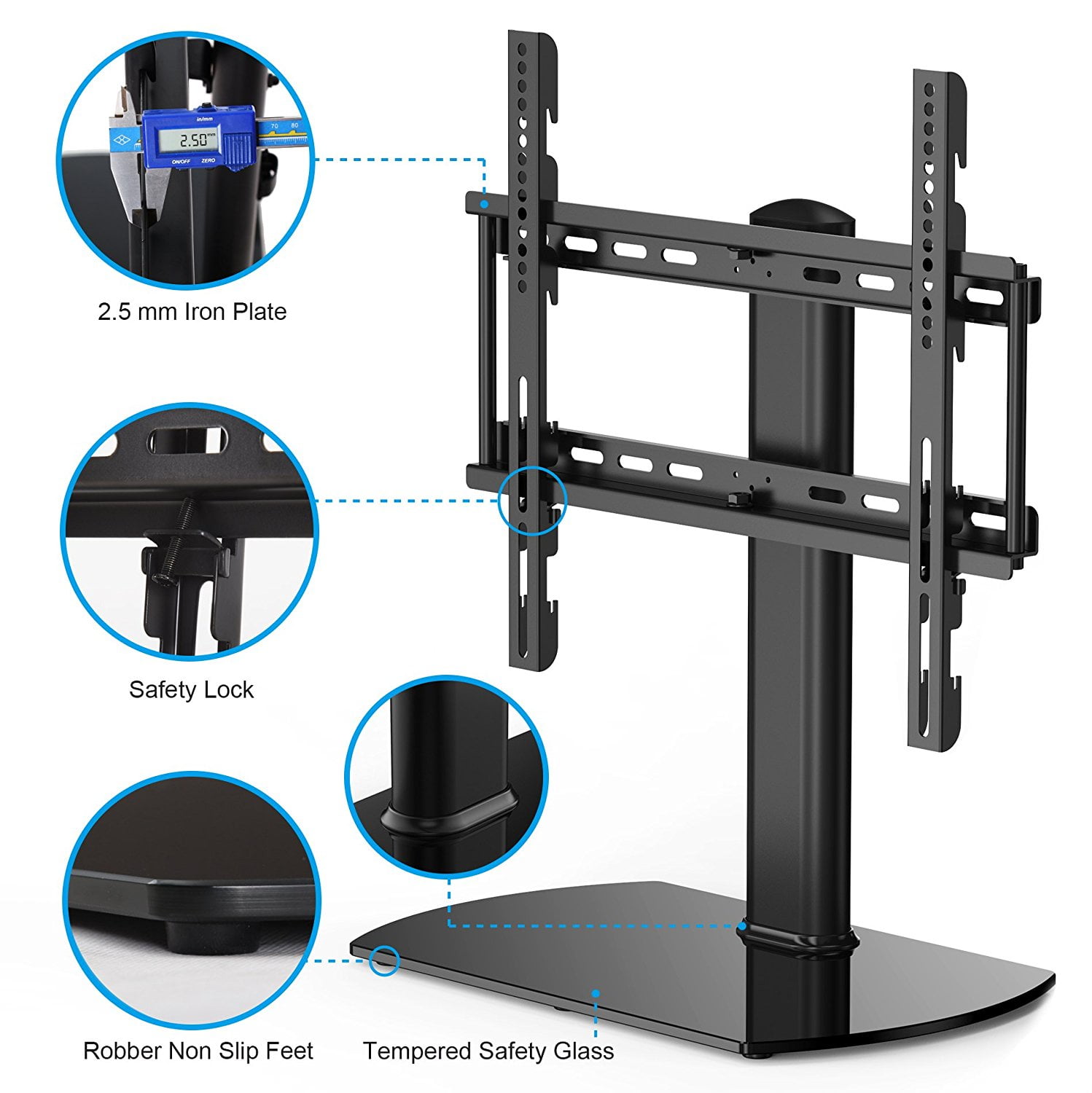 Fitueyes Universal Tv Stand Base Swivel Tabletop With Mount For 32 Inch To 50 Flat Screen Tvs Xbox One Component Vizio