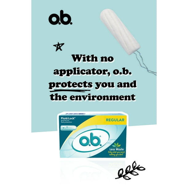 o.b. Original Applicator-Free Tampons, Unscented, Super, 40 Ct Walmart.com