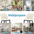 thumbnail image 4 of Set of 2 beige velvet dining sillas con negra wood legs y padded seat, 4 of 7