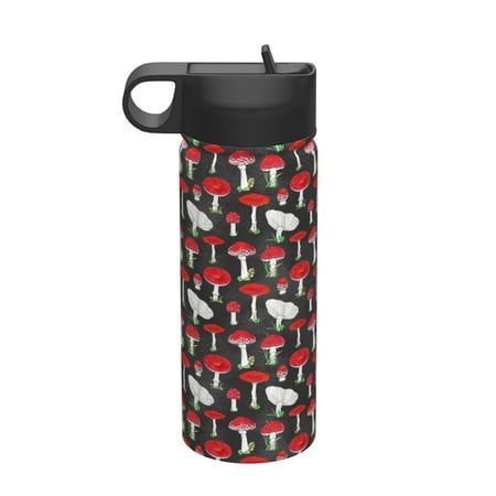 

Uemuo Red Mushrooms Print 18oz Sports Insulated Kettle Water Bottle Outdoor Sports Bottle Insulated Hydration Bottle with Handle & Flip Straw