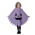 thumbnail image 5 of Arlun Boys Girls Halloween Hooded Capes Cute Ghost Face Printed Costume Capes Kids Dress up Cosplay Party Pumpkin Capelet 2026 Spooky Season Stage Performances Clothes A-Purple L, 5 of 7