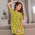 thumbnail image 3 of Fotbe Banana A Bata de Dormir para Mujer con Estampado, Camisón de Algodón de Manga Corta, Ropa de Dormir Casual, 3 of 6