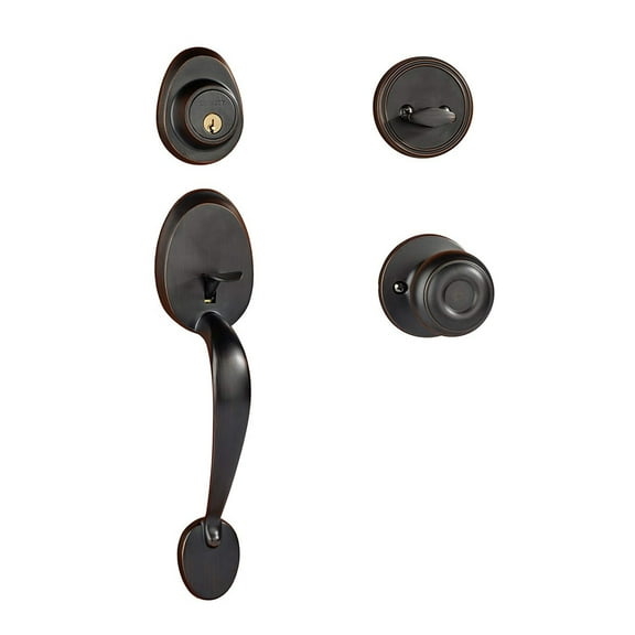 Dynasty Hardware COL-SIE-100-12P Colorado Front Door Handleset, Aged, Oil Rubbed Bronze with Sierra Knob