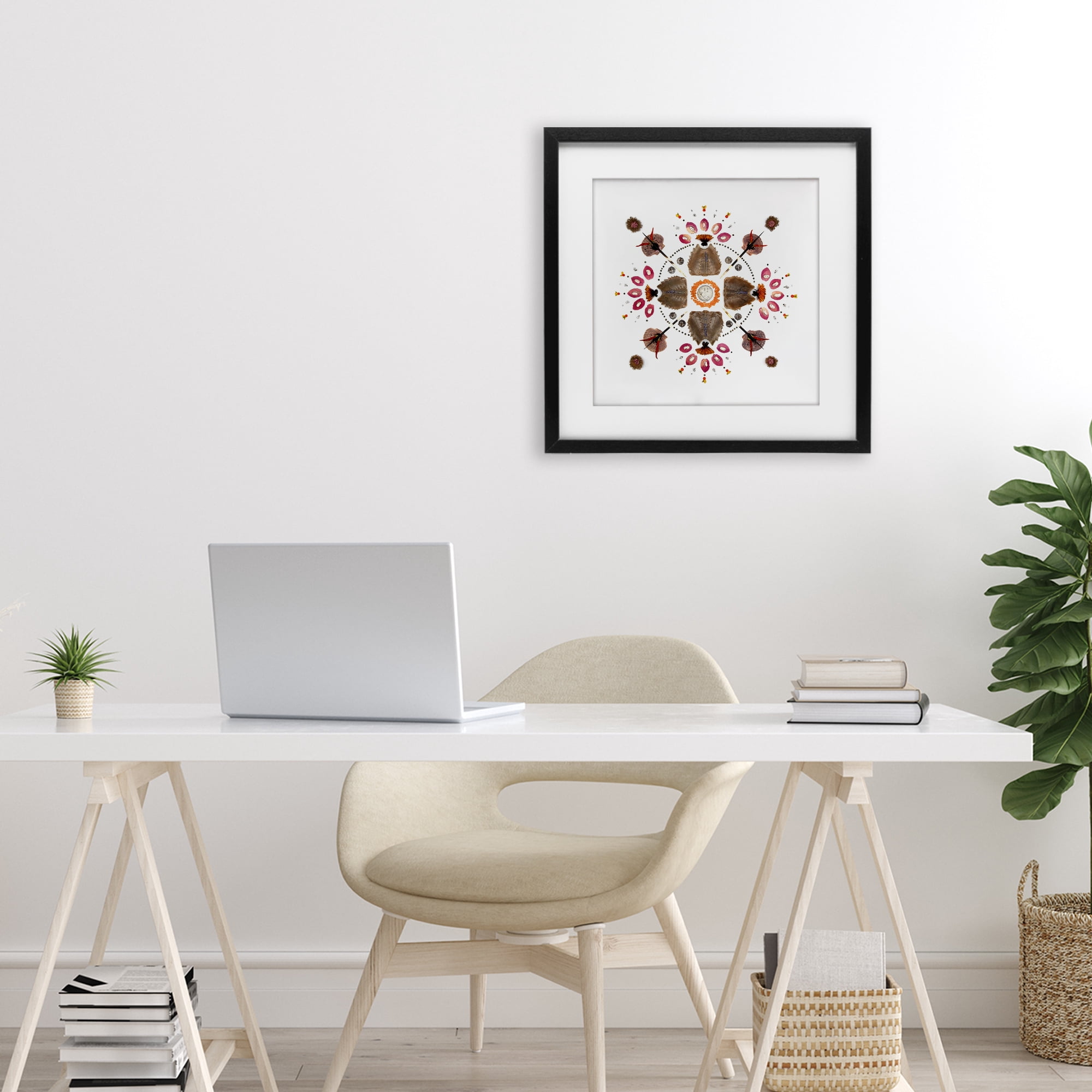 Stupell Industries Symmetrical Nautical Collection Black Framed Print Under Glass, design by Beth Adoette