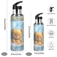 thumbnail image 2 of Cartoon Bear in Bathtub Sports Bottle with Straw Stainless Steel Water Jug Portable Thermal Cup Leak-proof 600ML, 2 of 9
