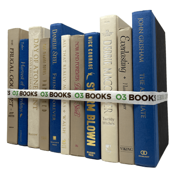 Coastal Serenity Decorative Books Beige, Blue and Creme