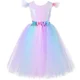 thumbnail image 3 of Vestido de unicornio con lentejuelas pastel y flores para niñas, vestido de fiesta para niñas, vestido de tul con tutú de princesa para cumpleaños de niñas, disfraces para niños, 3 of 5