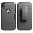 thumbnail image 3 of Case with Clip for iPhone X, Nakedcellphone Black Ribbed Hard Cover + Belt Clip Holster Combo for Apple iPhone X / 10, 3 of 6