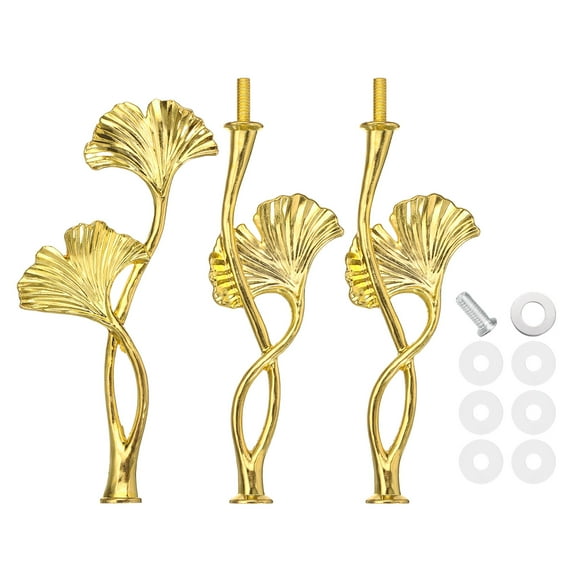 Uxcell 3 Tiers Cake Tray Stand Handle 1 Set Metal Cake Stands Holder Cupcake Dessert Plate Hardware Fitting for Wedding Party Festival Cake Plate, Gold (Flower)