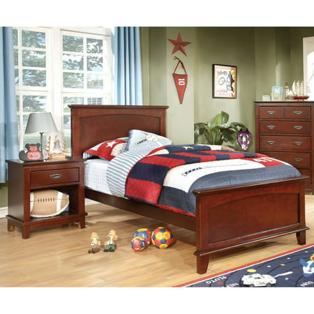 Furniture of America Adrian Inspired 2-Piece Bedroom Collection with Nightstand - Cherry