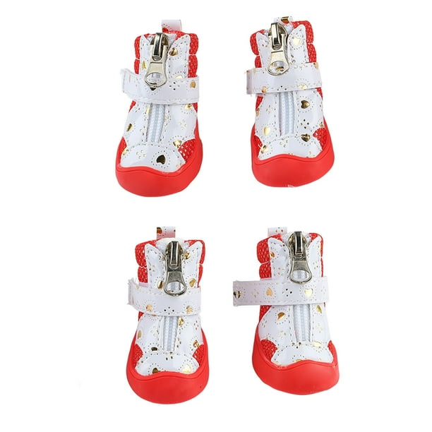 Zapatos para perros de malla transpirable que evitan resbalones, botas impermeables para perros, botines de invierno con correa ajustable para protección de patas