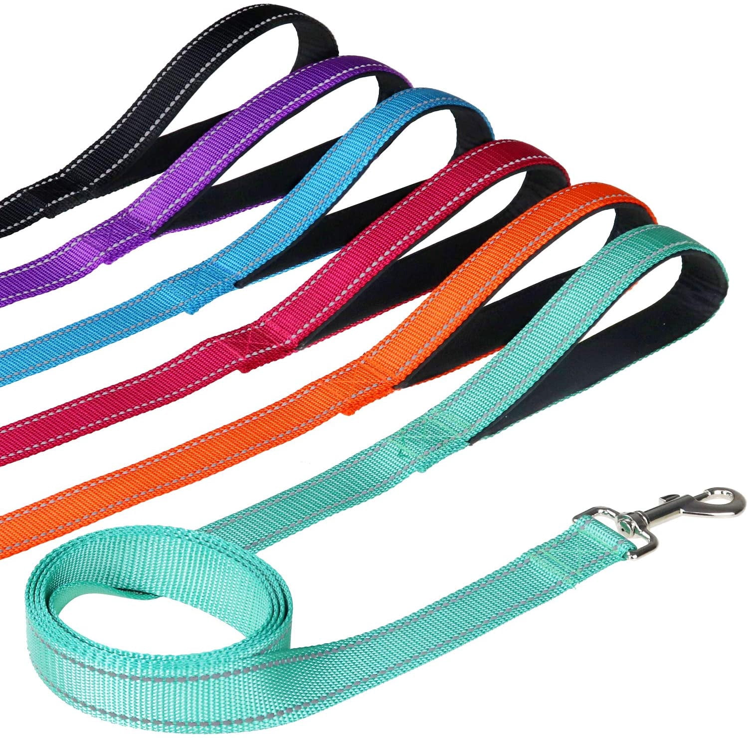 Siisll 6FT Reflective Dog Leash with Soft Padded Handle for Training Leashes,Walking Lead for Large & Medium Dog,1 inch Wide,Royal Blue