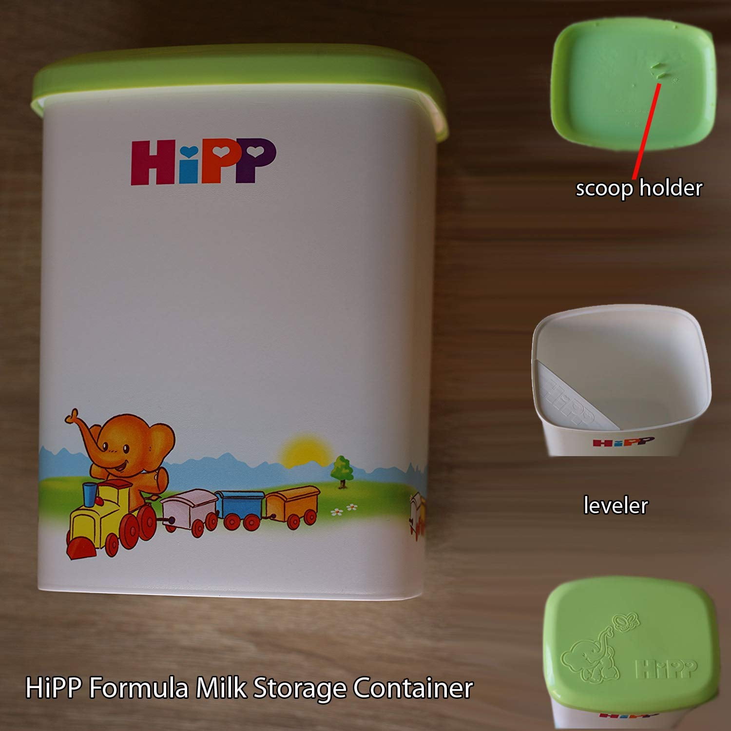 HiPP Formula Powder Milk Storage Box Container with Built-in Scoop