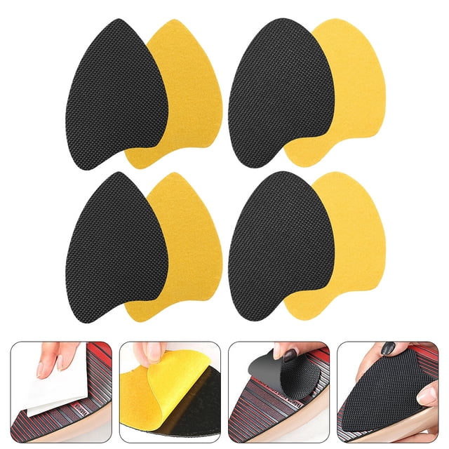 unbranded 4Pares Pegatinas Para Suelas De Zapatos Resistentes Negras Con Protección Antideslizante