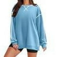 thumbnail image 7 of Admvng Womens Sweatshirts Oversized Sweatshirts Long Sleeve Crewneck Side Zipper Pullover Fall Trendy Clothes，Size S-2XL, 7 of 7