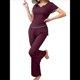 thumbnail image 1 of Conjunto de Pijama de 2 Piezas para Mujer de Corta con Pantalón , Pijama Suave y Ropa de Dormir Informal. Vino Tinto S, 1 of 9