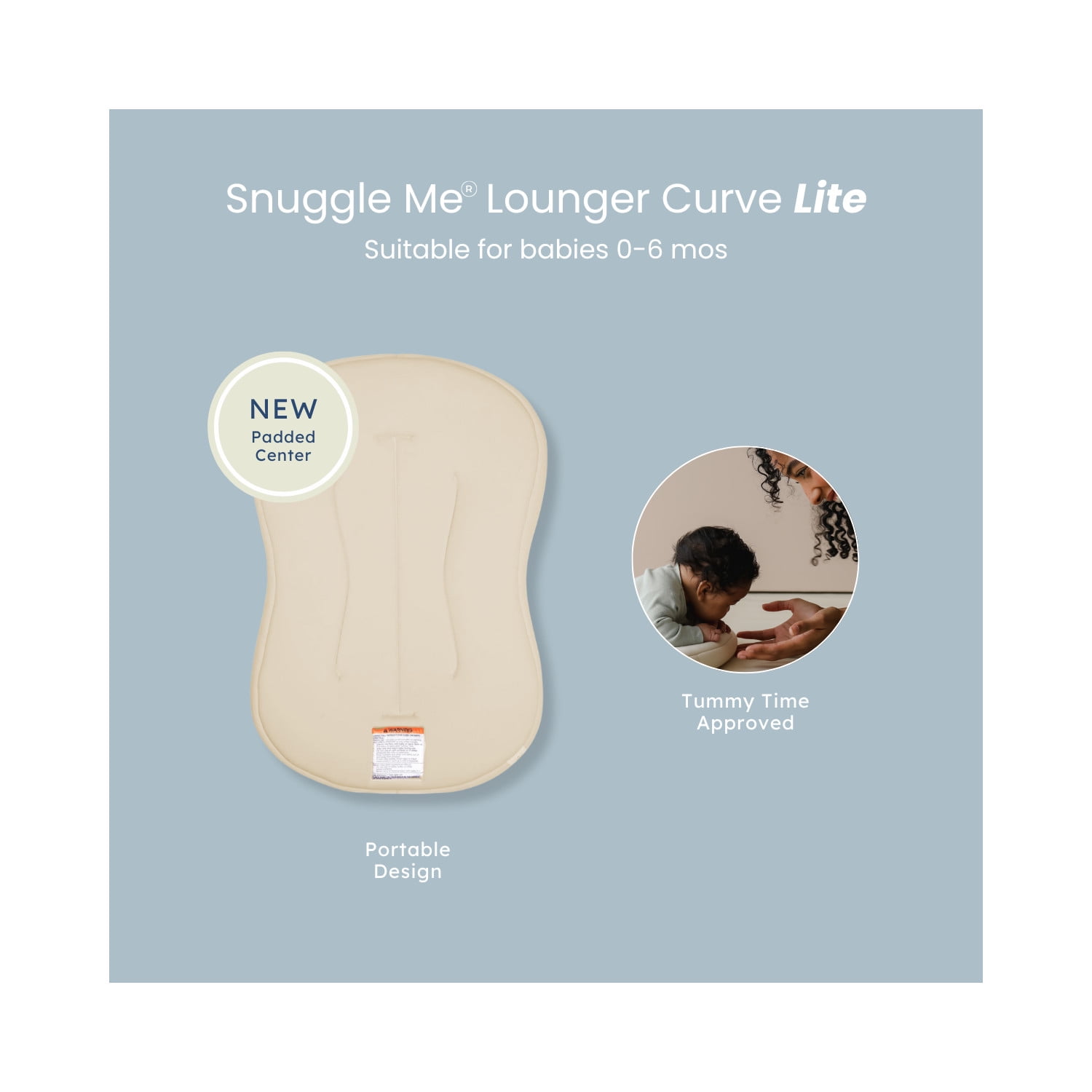 Snuggle Me® Curve Lite Baby Lounger Moss