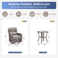 thumbnail image 2 of Giantfurnni Patio Furniture Sets 3 Piece Wicker Weatherproof Outdoor Conversation Sets with 2 Swivel Gliders and Side Table, Brown/Gray, 2 of 12
