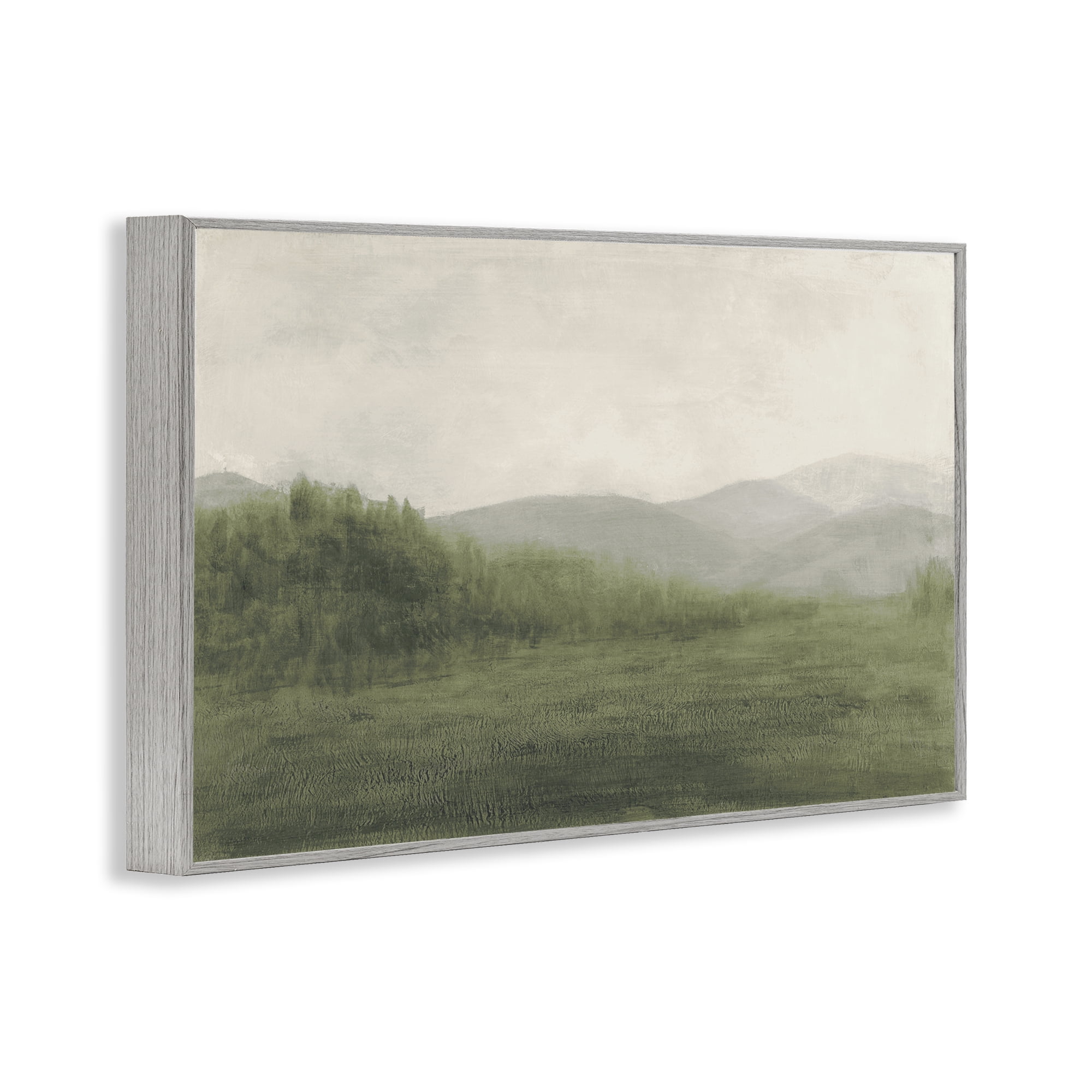 Stupell Industries Fog Green Countryside Gray Framed Giclee Art, design by Walt Johnson