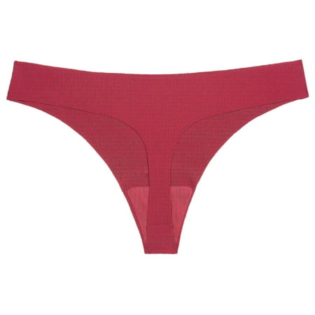 New & Trending  Womens Seamless Underwear  Low Waist  Plus Size  Solid Color  Comfortable Fit  Daily Wear  Breathable Material  Stylish  All-Day Comfort  Plus Size Women Clothing | Red S  Sopatenor