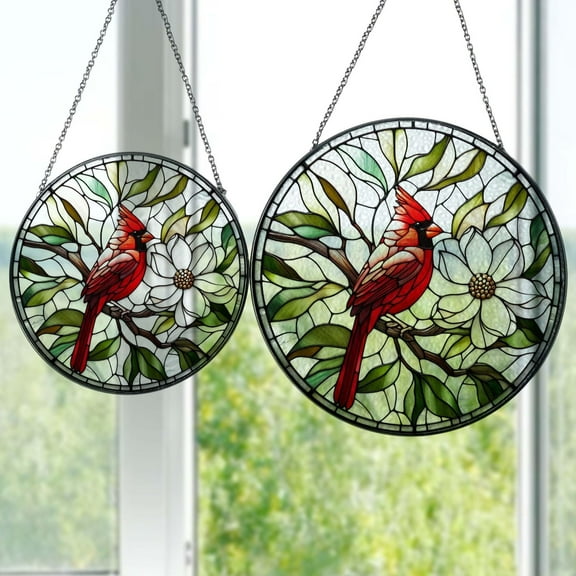 Cardinal and Magnolia Sun Catchers