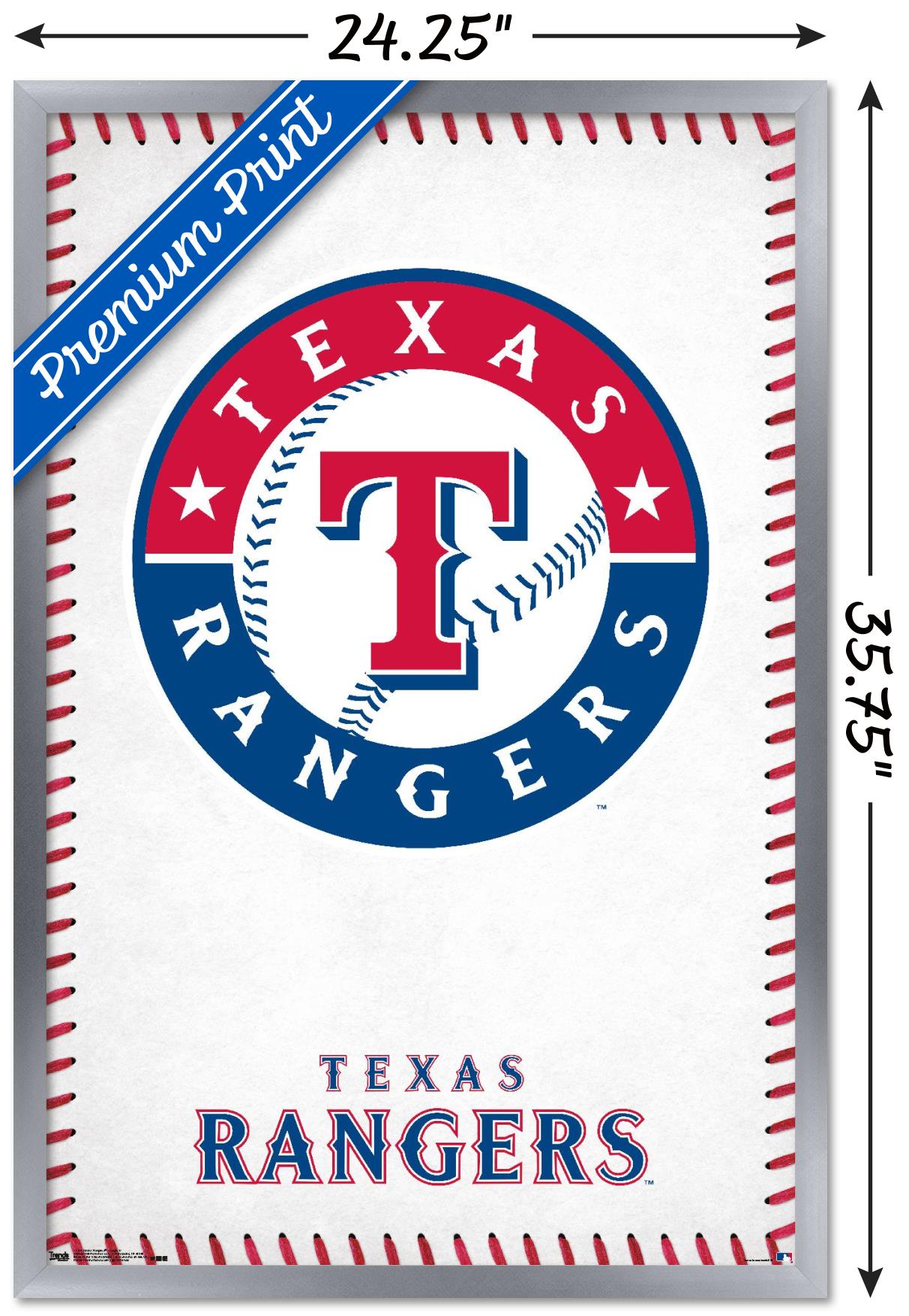 MLB Texas Rangers - Logo 17 Wall Poster, 22.375" x 34", Framed