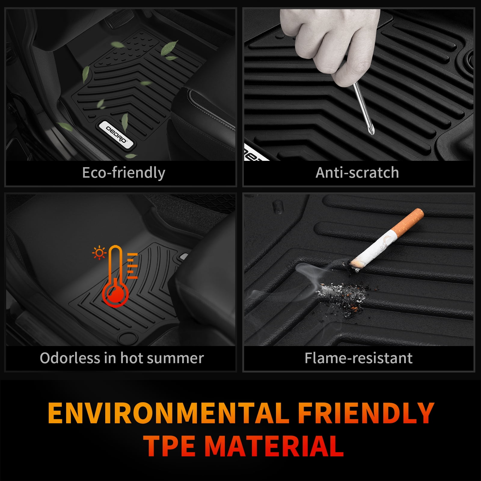 RVNI Floor Liners for 2019-2023 Acura RDX 1st & 2nd Row TPE Rubber set All Weather Liners Set