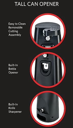 EUROSTAR EC600B Tall Can Opener, Black