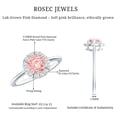 thumbnail image 5 of Rosec Jewels Lab Grown Pink Diamond Designer Engagement Ring - 1 Ct - Fancy Pink Color VVS Clarity - Pink and White Diamond Ring, 14K White Gold, US 3.00, 5 of 8