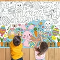 thumbnail image 2 of Happy Easter Coloring Poster, 31.5x43.3 Inch Disposable Paper Tablecloth for Children's Party, Kids Craft, Doodle Activity, Easter Celebration, 2 of 8