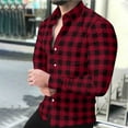 thumbnail image 2 of Chbgutlmr Shirts for Men Fall Button down Plaid Work Shirts Long Sleeve Lapel Neck Stylish Casual Tops, 2 of 8