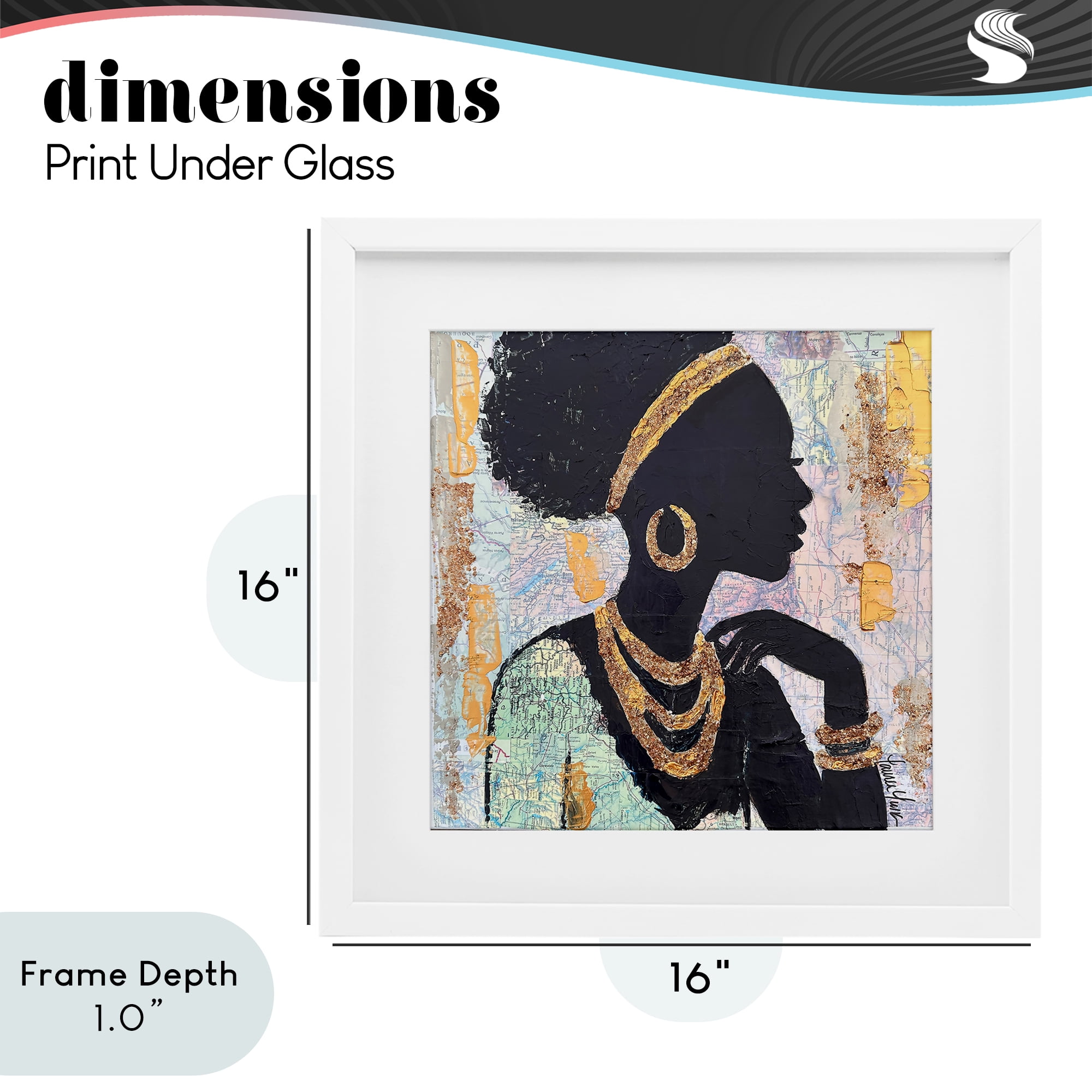 Stupell Industries Jewelry Clad Girl Silhouette White Framed Print Under Glass, design by Lauren Luna