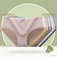thumbnail image 2 of [Doly] Japonés Sin Costuras Grafeno Bragas Mujeres Cuadros Encaje Mediados Cintura Antibacteriana Chica Calzoncillospangjing, 2 of 4