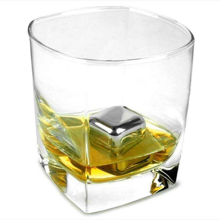 FunIdea Stainless Steel Reusable Ice Cubes Chilling Stones for whiskey-1.0 Cooling Cube Whiskey Rocks 6-Pack Gift for Men