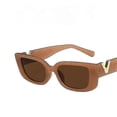 thumbnail image 1 of Gafas de sol cuadradas rectangulares, gafas retro de moda, protección UV 400, gafas para conducir para hombres y mujeres - Jelly Brown xq-sg1140, 1 of 4