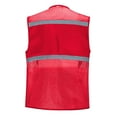 thumbnail image 4 of Womens Zipper Fishing Vest Multi-Pockets Light Weight Outdoor Work Jackets Travel Cargo Vest Jacket Red, 2XL, 4 of 4